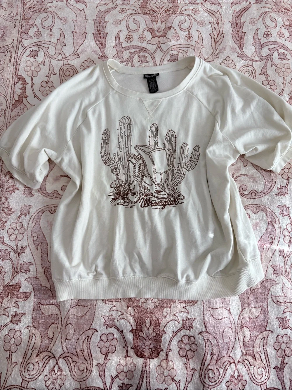 Wrangler White Short-Sleeve Crew Graphic Pullover